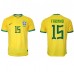 Brasilien Fabinho #15 Replika Hemma matchkläder VM 2022 Korta ärmar